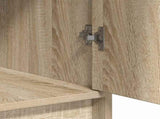 Dressing Table with Mirror Lights 3 pcs Brown Engineered Wood 3334247