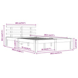 Bed Frame without Mattress Solid Wood 180x200 cm Super King Size 814769