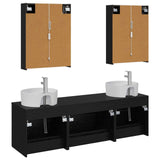 Bathroom Furniture Set 5 pcs Black Oak 3406888