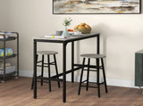 3 Piece Bar Table Set with 2 Stools, Industrial Bar Table and Stool Set, Dining Table and Chair Set, T3398P344529