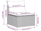 2 Piece Garden Sofa Set with Cushions Beige Poly Rattan Acacia 3325245