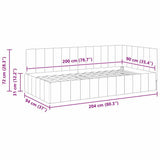 Corner Bed Frame Light Grey 90 cm x 200 cm Velvet 42016307