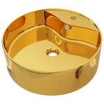 Wash Basin with Overflow 46.5x15.5 cm Ceramic Gold 143501