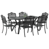 Garden Dining Set 7 pcs Black Aluminium 3334665