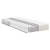 Bed Mattress with Mattress Cream 90 x 190 cm Fabric 42008263