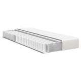 Bed Mattress with Mattress Cream 90 x 200 cm Fabric 42008268