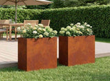 Garden Planter 2 pcs Rusty 40 x 20 x 50 cm Weathering Steel 8005427