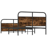 Metal Bed Frame without Mattress Smoked Oak 140x190 cm 3318635