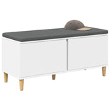 Hall Bench White 100 x 38 x 46 cm Engineered Wood and Fabric 891536