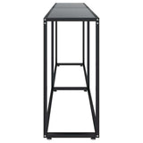 Console Table Black Tempered Glass, Powder-Coated Steel Large 331687