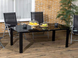Outdoor Dining Table for 6, Aluminium Rectangular Garden Table with Tempered Glass Tabletop for T3398P319985