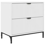 Bedside Table White 63.5 x 36 x 61 cm Engineered wood 883464