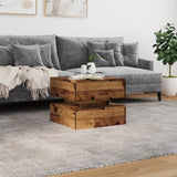 ZNTS Coffee Table with LED Lights Old Wood 50x50x40 cm 857716