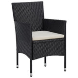 Garden Dining Chair Set of 2 Black Poly rattan, powder-coated steel 318495