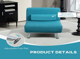 Single Linen-Feel Sleeper Chair - Dark Blue T3398P341325