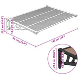Door Canopy Black 122x90 cm Polycarbonate 153697