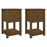 Bedside Cabinets 2 pcs Honey Brown 40x35x61.5cm Solid Wood Pine 821736