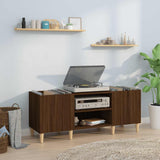 Record Cabinet Brown Oak 121x38x48 cm Engineered Wood 831932