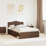Bed Frame with Headboard Brown Oak 120 x 200 cm Solid Pine Wood 3412922