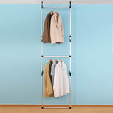 Telescopic Wardrobe System with Rods Aluminium 321112