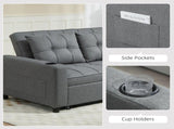 Two-Seater Pull-Out Sofa Bed - Charcoal Grey T3398P344481