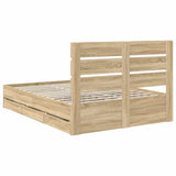 Bed Frame with Drawer Sonoma Oak 160 x 200 cm Engineer Wood 3411819