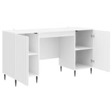 Desk High Gloss White 142.5 x 50 x 75 cm Engineered Wood 3414589