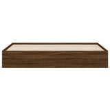 Bed Frame with Drawers without Mattress Brown Oak 200x200 cm 3207251