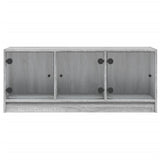 TV Cabinet with Glass Doors Grey Sonoma 102x37x42 cm 836411