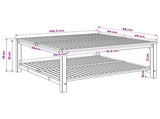 Coffee Table Whitewash 100.5 x 98 x 45 cm Solid Acacia Wood 901822