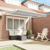 Retractable Awning Anthracite and White 3x2.5 m Fabric&Aluminium 3216113