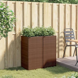 ZNTS Garden Planters 2 pcs Brown 40x40x80 cm Poly Rattan 3210520