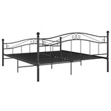 Bed Frame without Mattress Black Metal 160x200 cm 325000