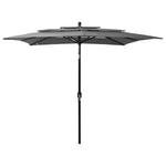 3-Tier Garden Parasol with Aluminium Pole Anthracite 2.5x2.5 m 313838