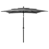 3-Tier Garden Parasol with Aluminium Pole Anthracite 2.5x2.5 m 313838