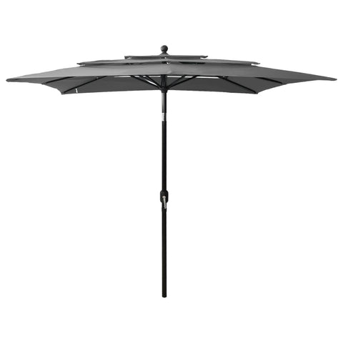 3-Tier Garden Parasol with Aluminium Pole Anthracite 2.5x2.5 m 313838