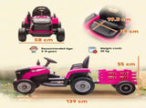 12V Ride on Tractor and Trailer with Remote Control, Music, Shifter, Start-Up Sound, for Kids Ages T3398P378932