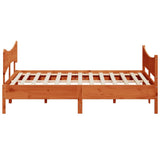 Bed Frame without Mattress Wax Brown 200x200 cm Solid Wood Pine 3216371