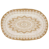 Area Rugs Floral Natural with White Print 152 x 245 cm Jute 42010827
