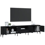 TV Cabinet with Drawer Black 200x25x44 cm Engineered Wood 838988
