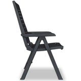 Reclining Garden Chairs 4 pcs Plastic Anthracite 275071