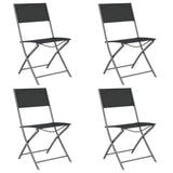 Folding Outdoor Chairs 4 pcs Black Steel and Textilene 318767