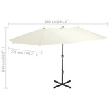 Parasol Sand Polyester and Aluminium Extra Large Collapsible 44868