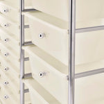 XXL 15-Drawer Mobile Storage Trolley White Plastic 320408