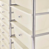XXL 15-Drawer Mobile Storage Trolley White Plastic 320408