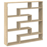 ZNTS Wall Cube Shelf 7 Compartments Sonoma Oak Engineered Wood 860024