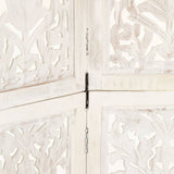Hand carved 5-Panel Room Divider White 200x165 cm Solid Mango Wood 285331