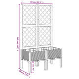 Garden Planter with Trellis Light Grey 80x40x142 cm PP 367922