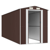 Garden Shed Dark Brown 192x523x223 cm Galvanised Steel 3147464