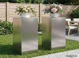Plant Stand 2 pcs Silver 30 x 30 x 80 cm Stainless Steel 8012499